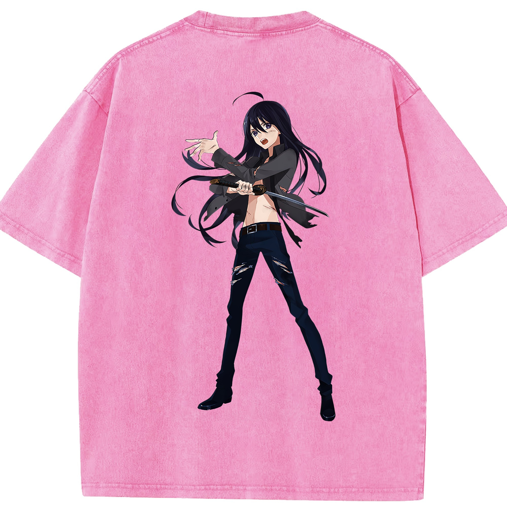 （画像用） 刀剣乱舞 Touken Ranbu 綿100% ヴィンテージ風 半袖Tシャツ（背面プリント）